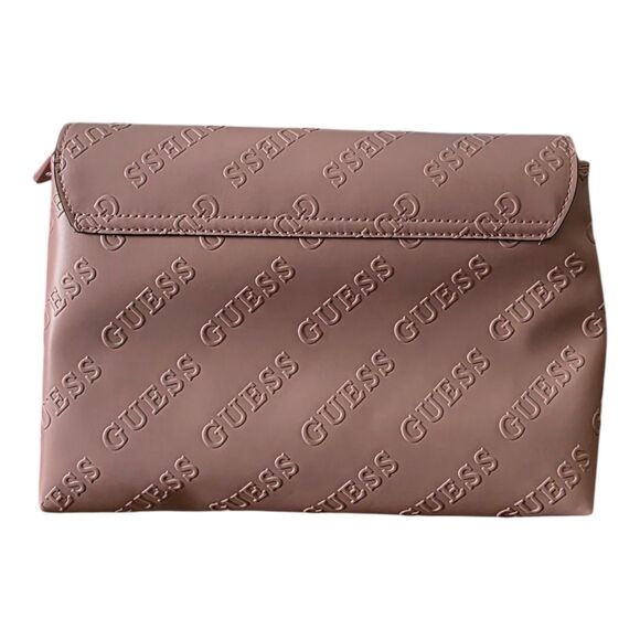 GUESS Pink Embossed Logo Clutch Bag Envelope Crossbody Women’s Purse Handbag - Picture 6 of 10
